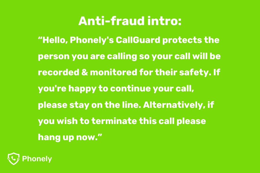 Phonely's anti-fraud intro deters robocalls