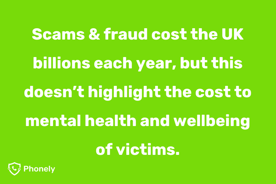 Scams cost the UK billions, not to mention the cost to the mental health of victims.